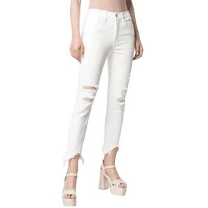 NWT 3X1 Straight Authentic Crop - Franz White